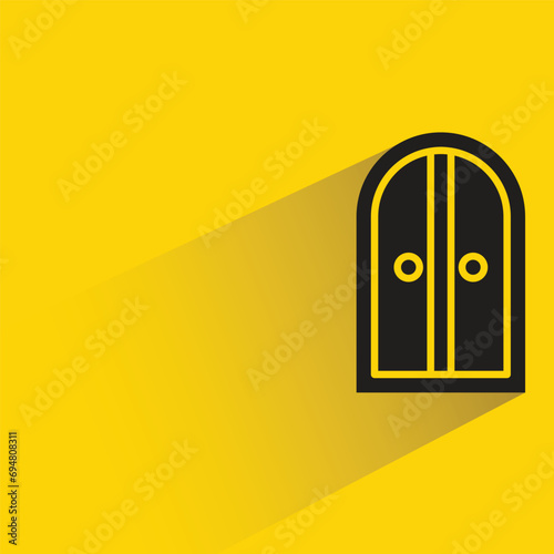 window pane icon with shadow on yellow background