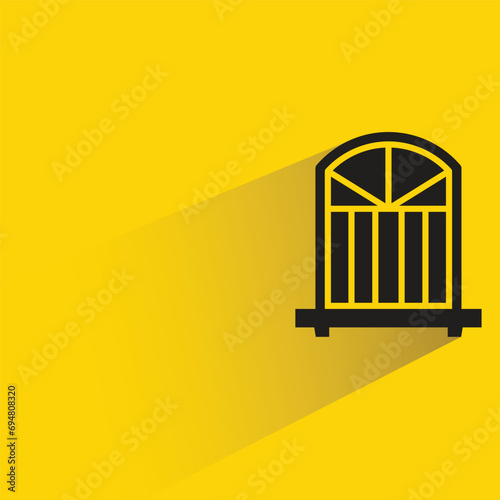 window pane icon with shadow on yellow background