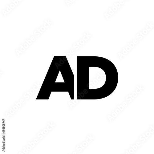 Letter A and D, AD logo design template. Minimal monogram initial based logotype.