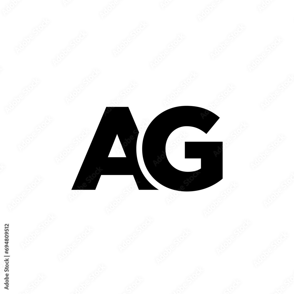 Letter A and G, AG logo design template. Minimal monogram initial based logotype.
