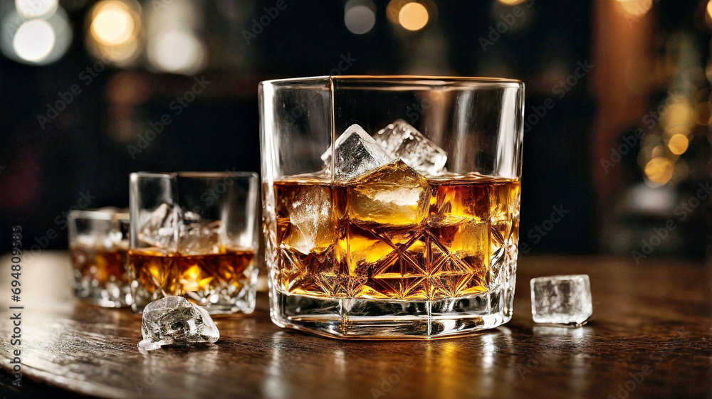 Three Glasses of Whiskey on a Table Three Glasses of Whiskey on a Table