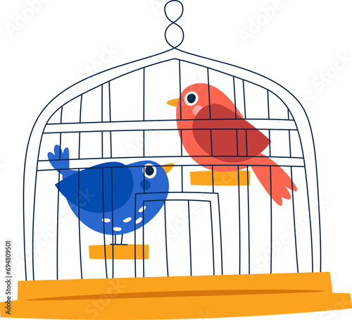 Cage With Birds