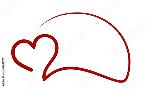 The symbol of stylized red heart.