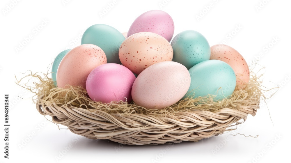 Easter close-up! Our image captures the vibrant and colorful Easter eggs in a basket, showcasing the festive and joyful spirit of the season. Easter close-up! Our image captures the vibrant and colorful Easter eggs in a basket, showcasing the festive and joyful spirit of the season.