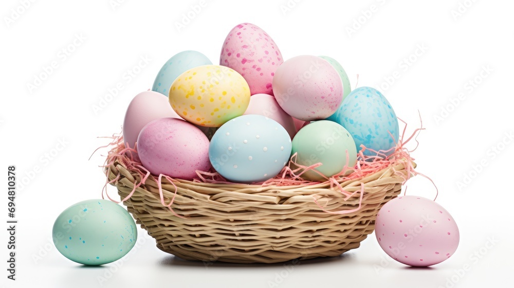 Easter close-up! Our image captures the vibrant and colorful Easter eggs in a basket, showcasing the festive and joyful spirit of the season. Easter close-up! Our image captures the vibrant and colorful Easter eggs in a basket, showcasing the festive and joyful spirit of the season.