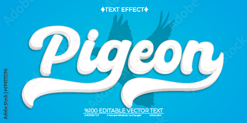 White Pigeon Editable Vector 3D Text Effect