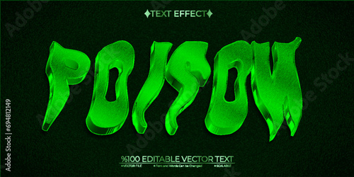 Crome Green Poison Editable Vector 3D Text Effect