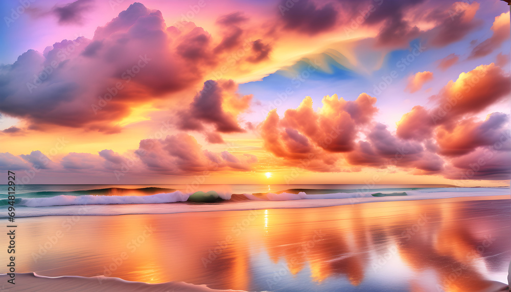 Enchanting Sunsets Across Horizons: A Kaleidoscope of Diverse Twilight Moments.(Generative AI) Enchanting Sunsets Across Horizons: A Kaleidoscope of Diverse Twilight Moments.(Generative AI)