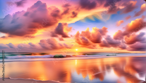 Enchanting Sunsets Across Horizons: A Kaleidoscope of Diverse Twilight Moments.(Generative AI)