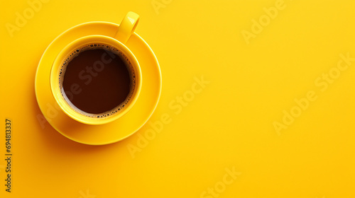 Yellow cup of coffee
