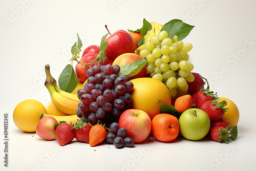 Fresh  Fruits on white background