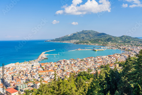 Elevated view over Zante Town from Bochali Hill, Zakynthos,  Zante, Ionian Islands, Greece photo