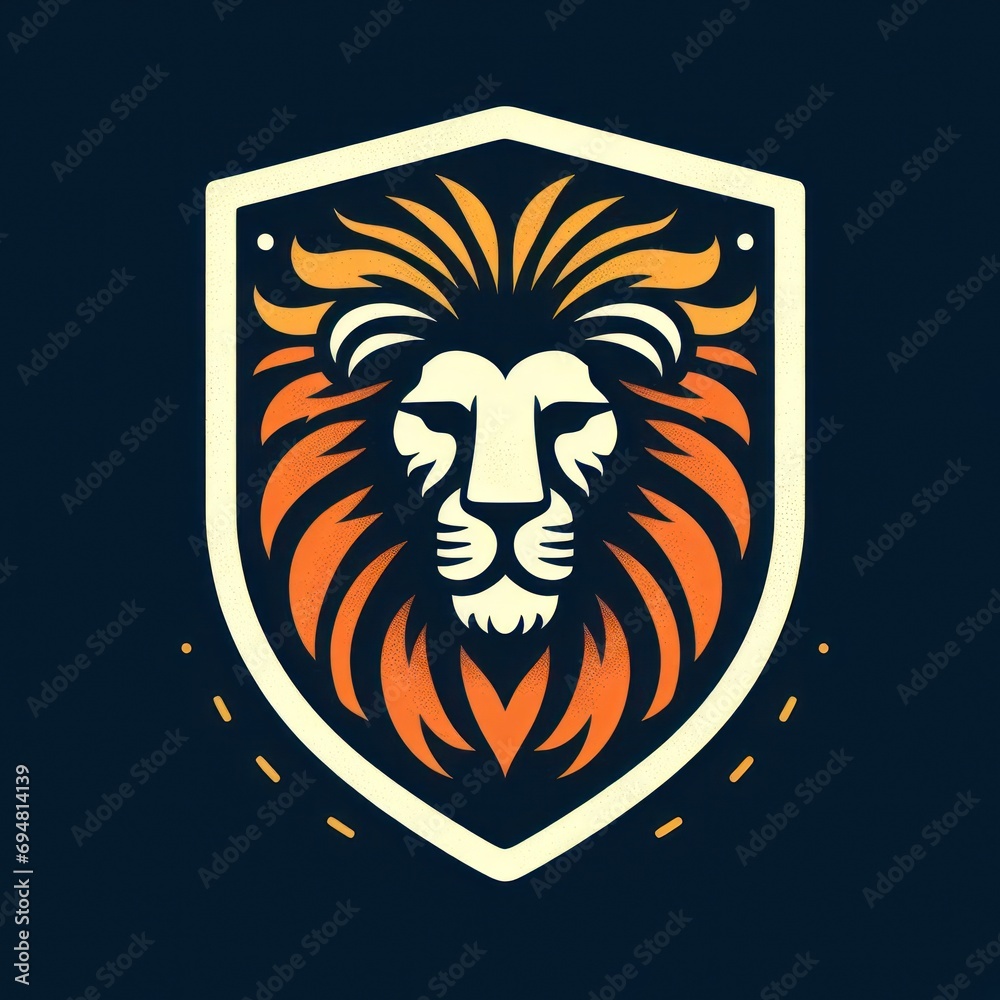 lion logo with shield, ai generate lion logo with shield, ai generate
