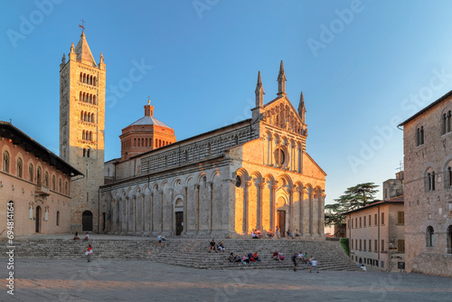 San Cerbone Cathedral at Piazza Garibaldi, Massa Marittima, Maremma, Grosseto District, Tuscany, Italy photo