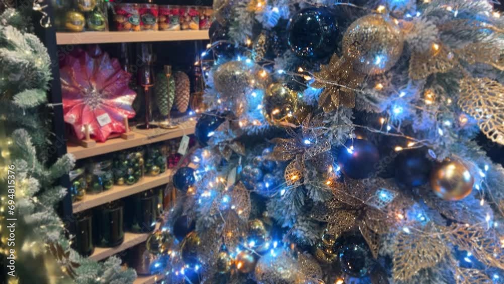 Christmas decorations in a store window. Christmas decorations in a store window.
