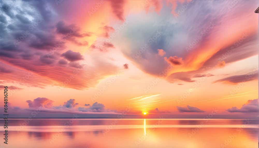 Obraz premium Enchanting Sunsets Across Horizons: A Kaleidoscope of Diverse Twilight Moments.(Generative AI)