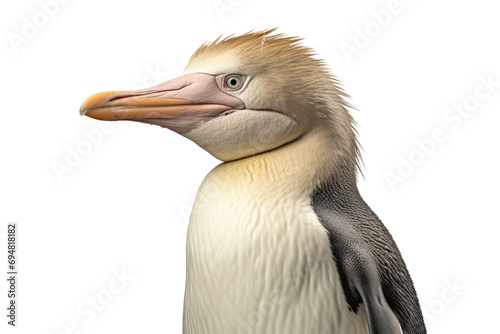 Yellow eyed Penguin in Focus Isolated On Transparent Background photo