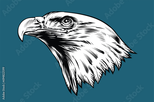 eagle illustration in black and white (ID: 694822599)