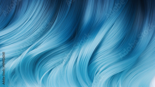 Mèches de cheveux de couleur bleu foncé et clair. Reflet. Coiffure, femme, cheveux. Pour conception et création graphique. photo
