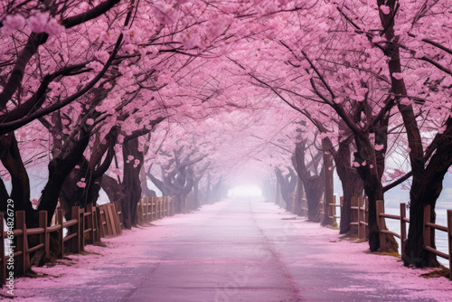 Cherry blossoms blooming in spring, spring background © lc design