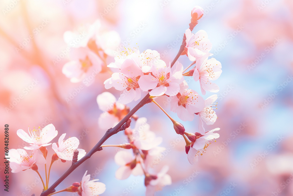 Cherry blossoms blooming in spring, spring background Cherry blossoms blooming in spring, spring background