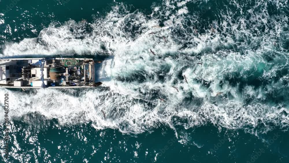 Barco pesquero en slow motion