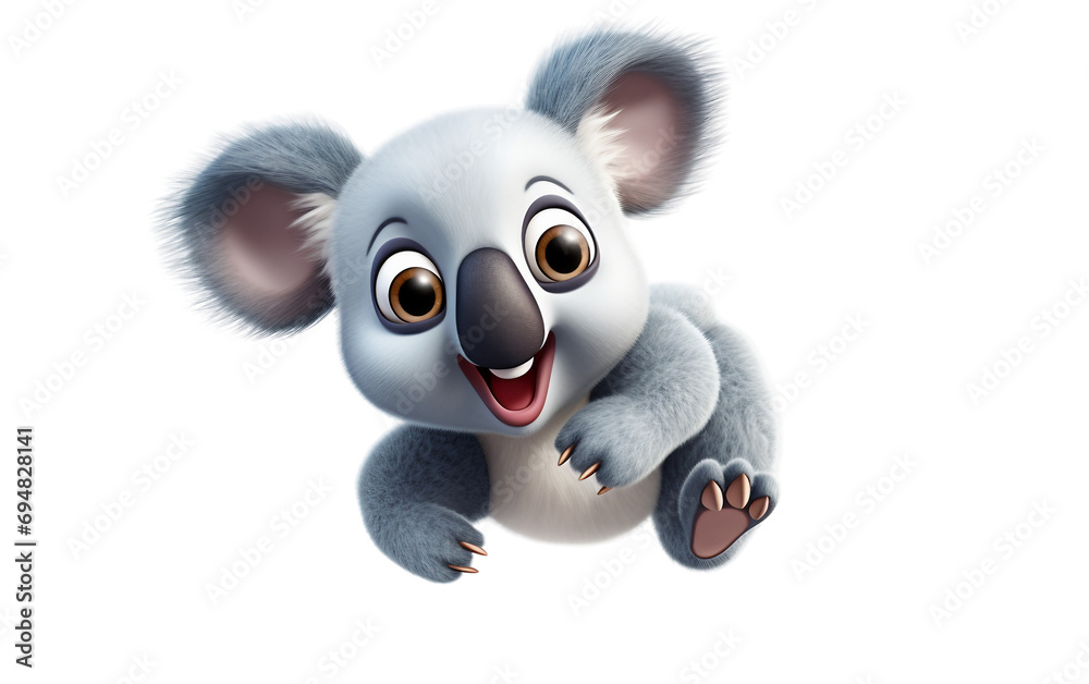 Koala Playful Illustration On Transparent Background