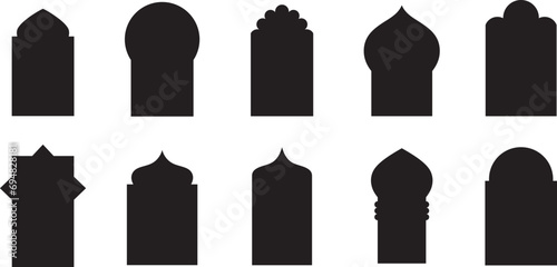 shape ramadan window frame set. EPS 10