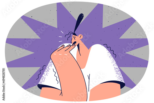 Stressed woman feeling scared