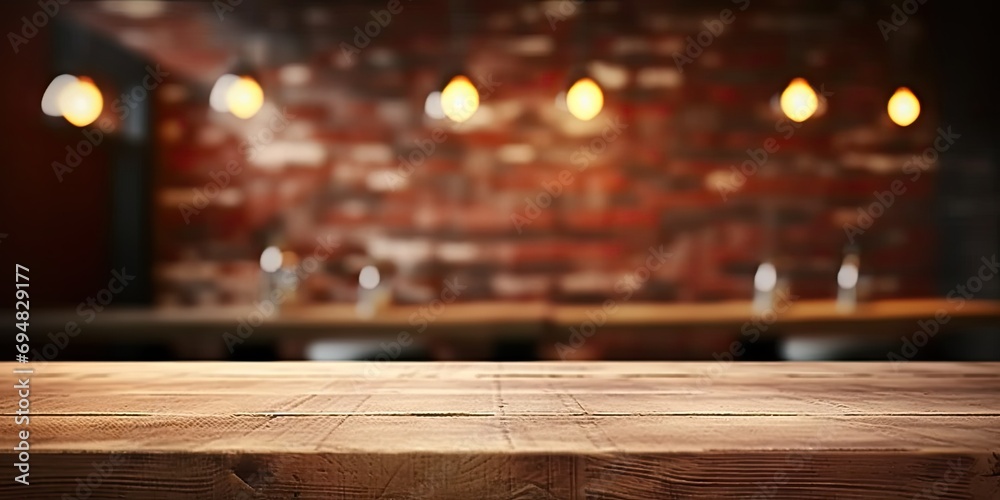 Rustic wooden table. Image features empty wooden table in charming and cozy interior making versatile and inviting backdrop. Warm and earthy tones of wood create rustic and timeless aesthetic Rustic wooden table. Image features empty wooden table in charming and cozy interior making versatile and inviting backdrop. Warm and earthy tones of wood create rustic and timeless aesthetic