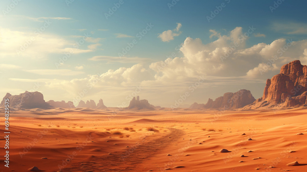Naklejka premium Desert landscape wallpaper