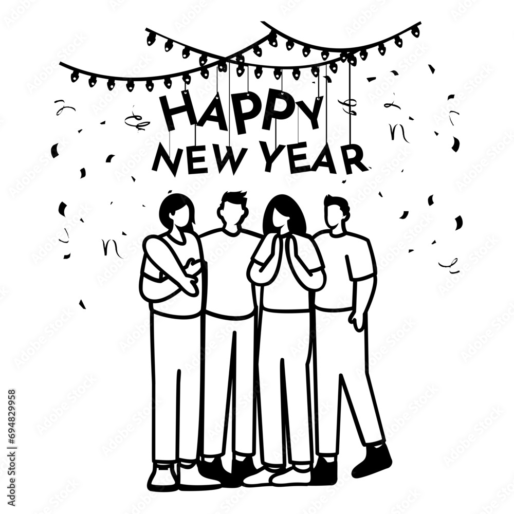 Office Party Employees Having Fun Celebrating Eve concept, Excited