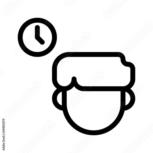 working hours line icon