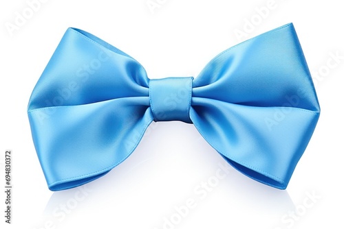 Elegant blue satin bow, a stylish accessory for formal occasions, weddings, and festive celebrations.