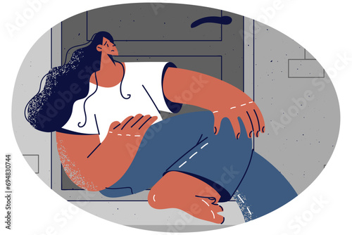Unhappy woman suffer from depression