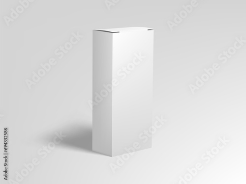 3D Clear White Tall Product Box Package Isolated
