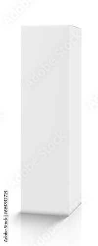 3D Clear White Tall Product Box Package Isolated