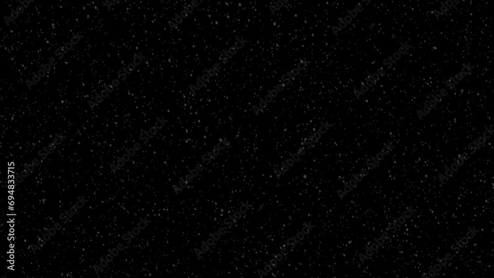 Isolated Falling Snow On black background for luma key. 4K Ultrahd 50 Fps Video