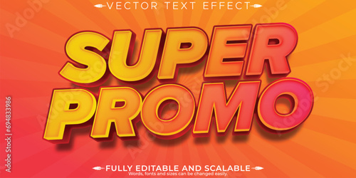 Super Promo text effect, editable super and promo customizable font style.
