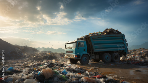 Garbage Truck Delivered Lots Of Rubbish To A Dumpsite