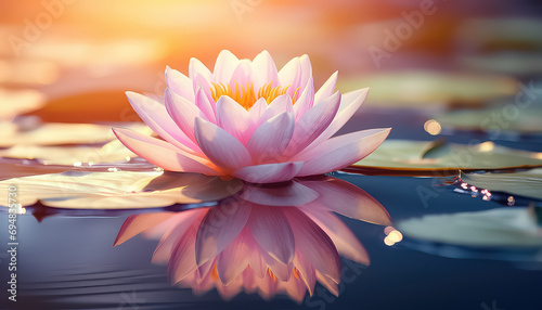 Pink Lotus in Clear Water © terra.incognita