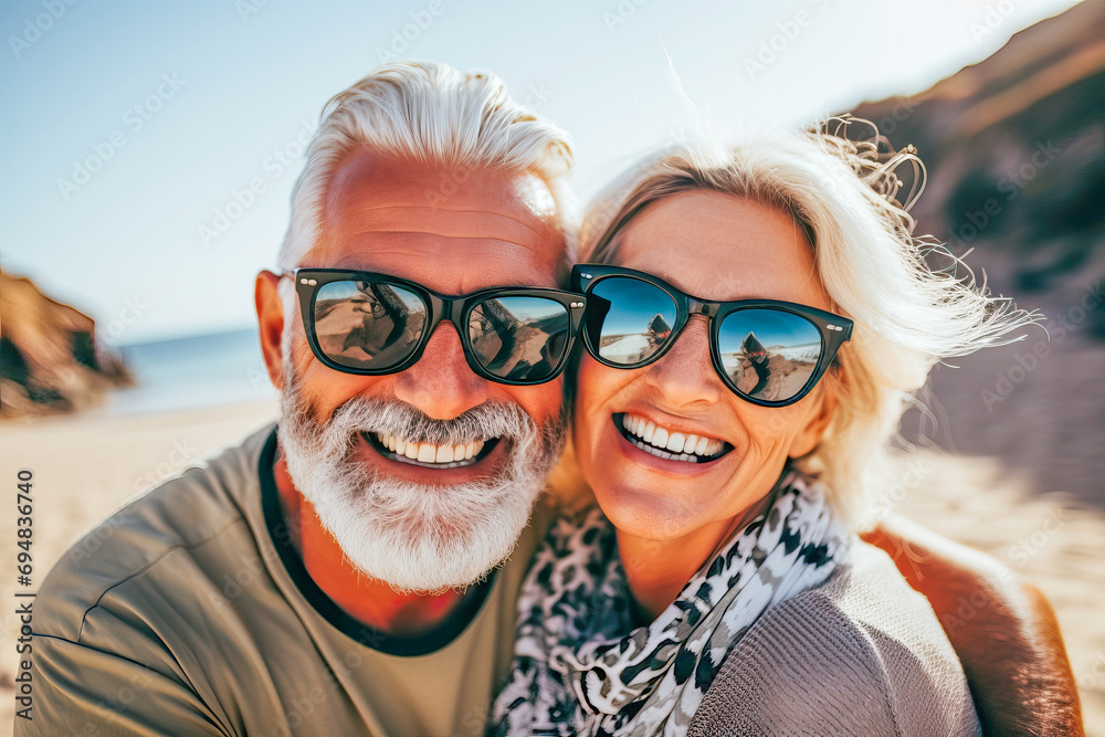 Mature couple in exotic beach vacations Mature couple in exotic beach vacations
