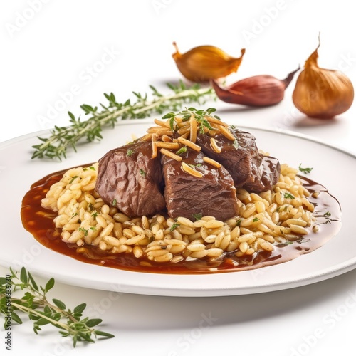 Veal Cheeks with Orzo Pasta
