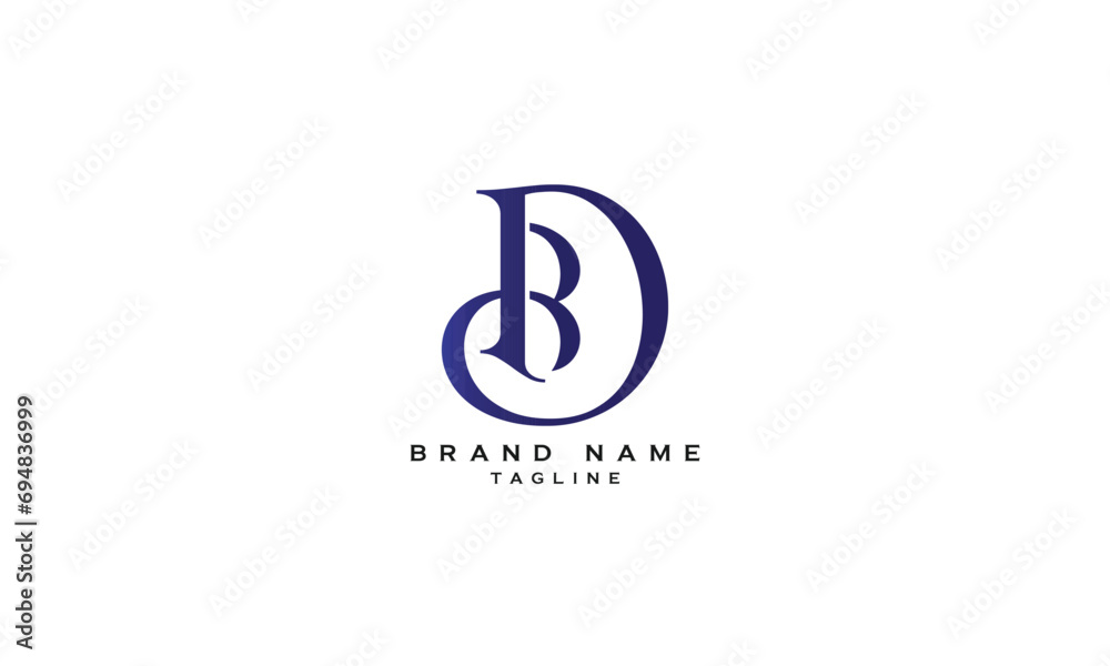 DB, BD, Abstract initial monogram letter alphabet logo design
