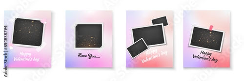 Collection of Vector Gradient Backgrounds with Grainy Texture for Covers, Wallpapers, Branding, and More. Includes Photo Frames and Polaroid Elements. 