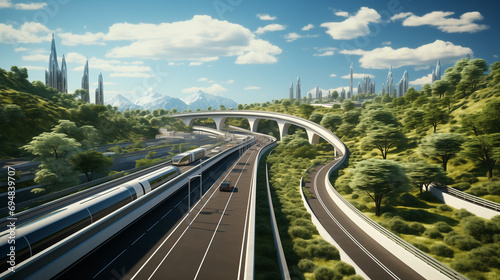 A Futuristic Transport System With Highway For Cars and Public Transport 