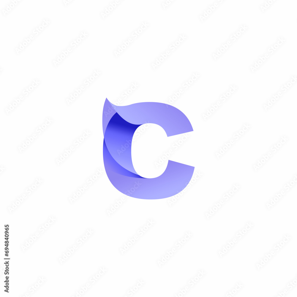 C letter logo, initial letter C logo template, vector flat icon. C letter logo, initial letter C logo template, vector flat icon.