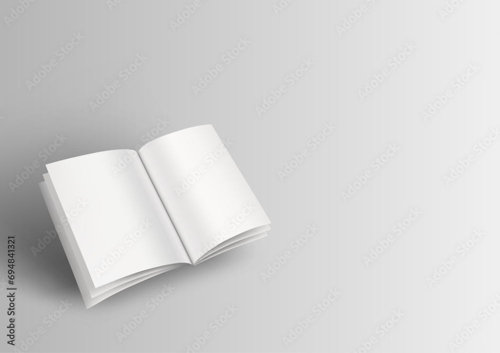3D Open Book Or Dictionary Flying On White 3D Open Book Or Dictionary Flying On White