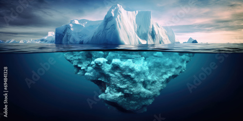 Iceberg, global warming concept. Underwater view © Dinara
