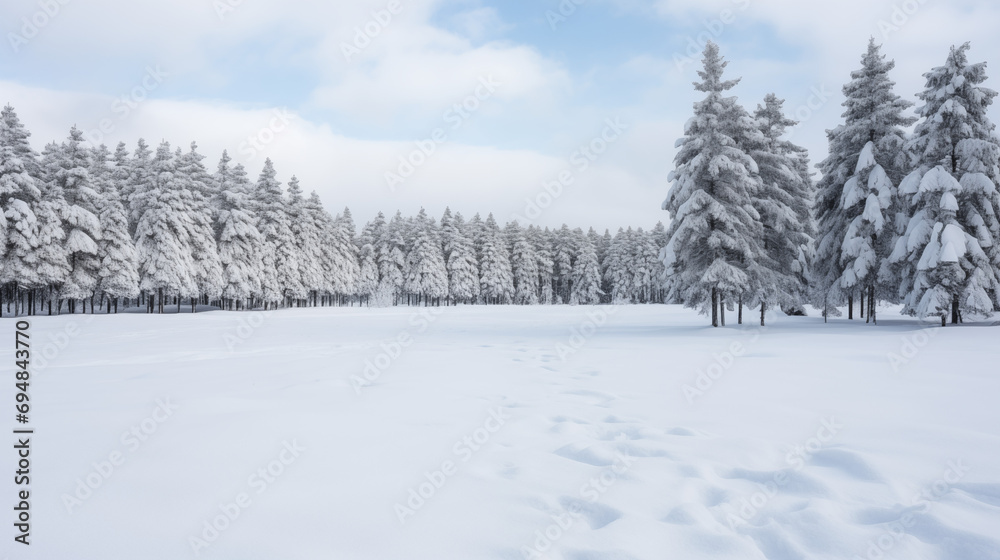 Obraz premium winter landscape with snow-covered trees